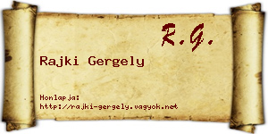 Rajki Gergely névjegykártya